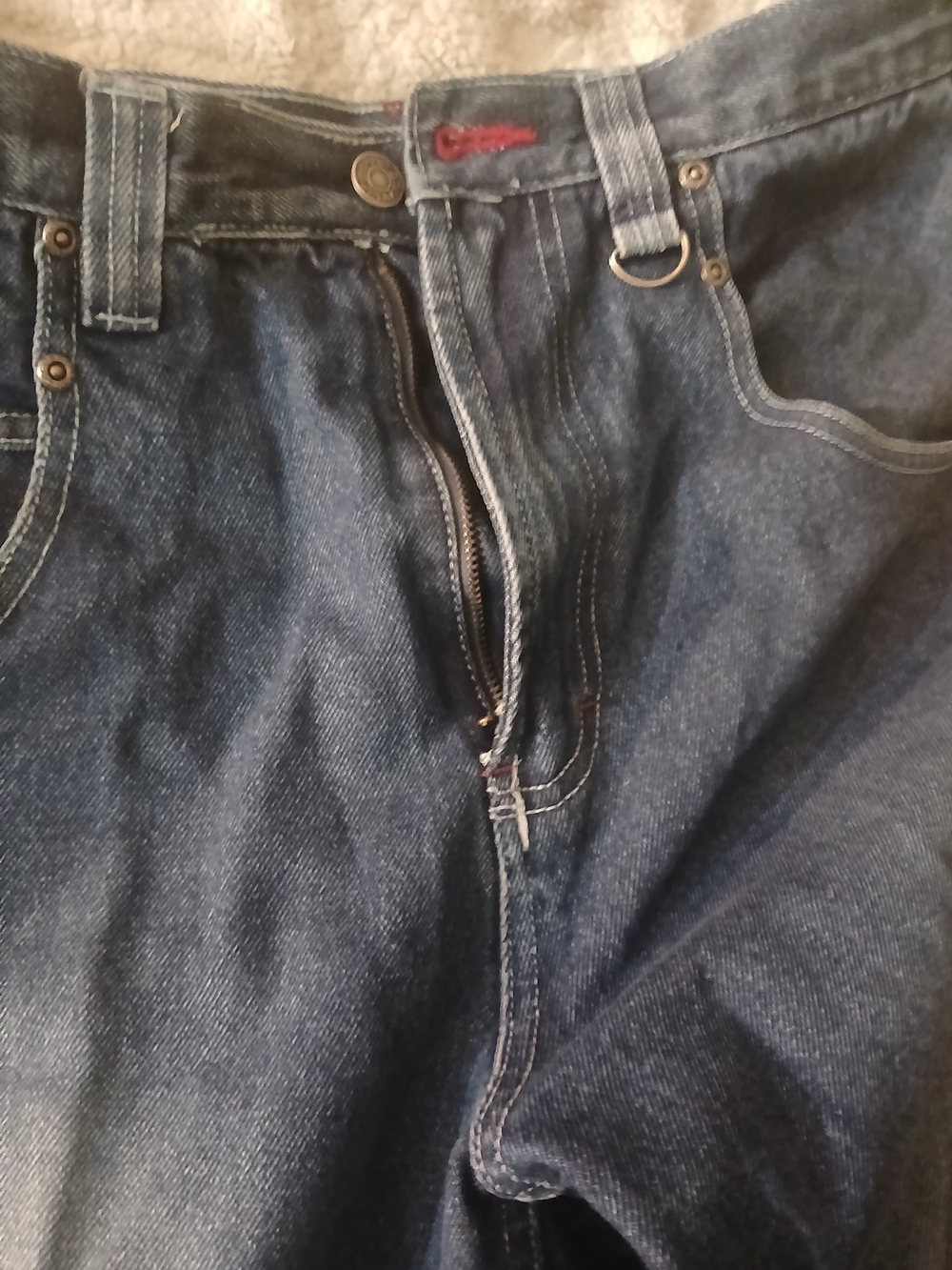 No Boundaries Men's Straight Jeans - Dark Blue Denim